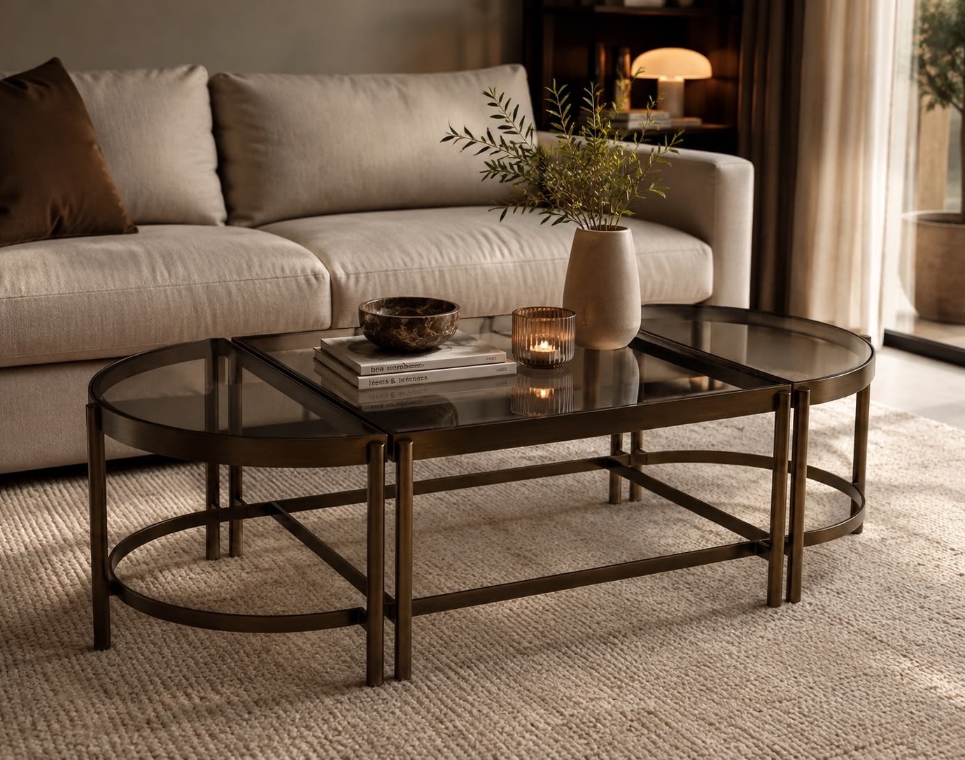 Select Design salontafel Granada brons rookglas