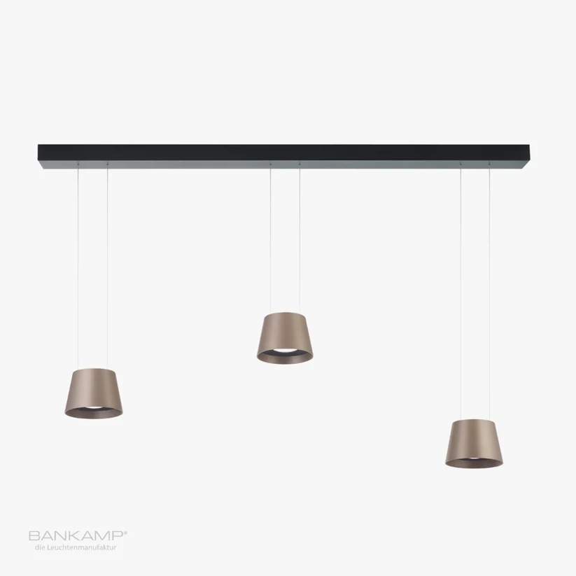 Bankamp BO 3-delige hanglamp brons vooraanzicht