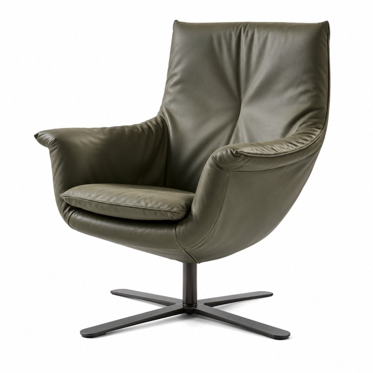 Label Lean On Me fauteuil met 4-teens draaivoet leder Label Lean On Me fauteuil met 4-teens draaivoet
