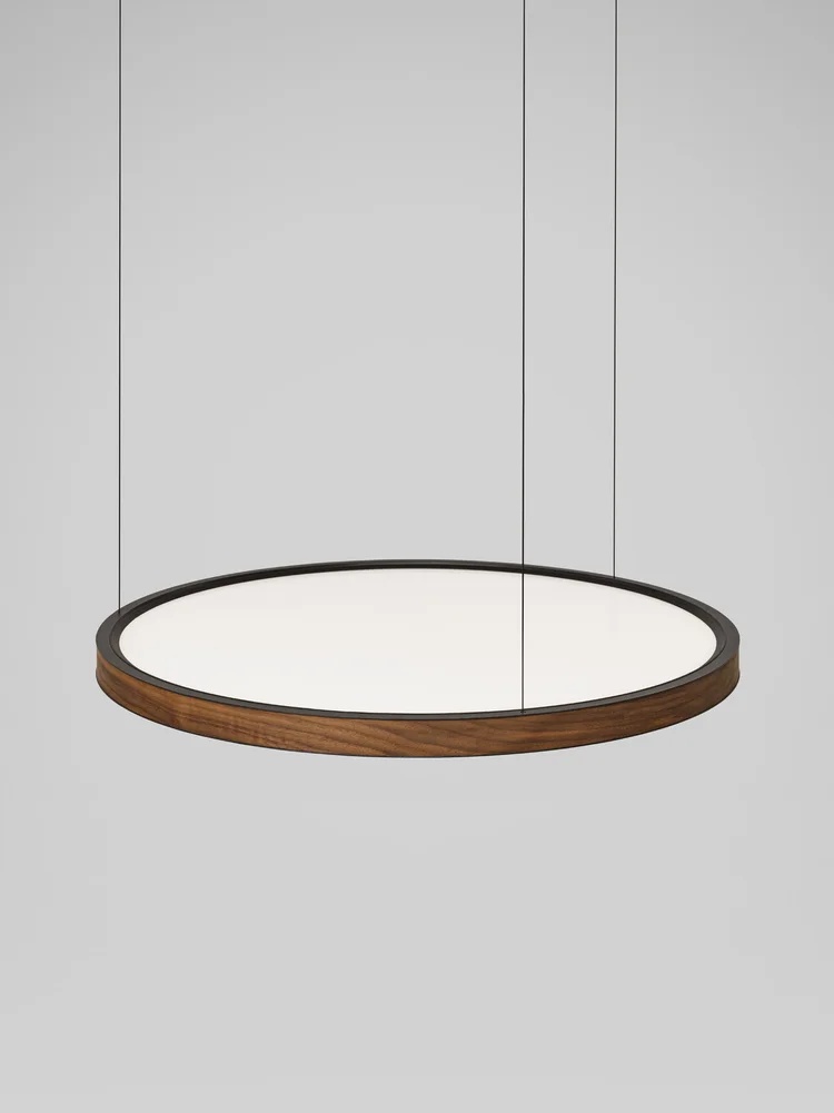 Anvia JAPTH Tray rond met walnoten fineerrand Anvia JAPTH Tray ronde hanglamp walnoot