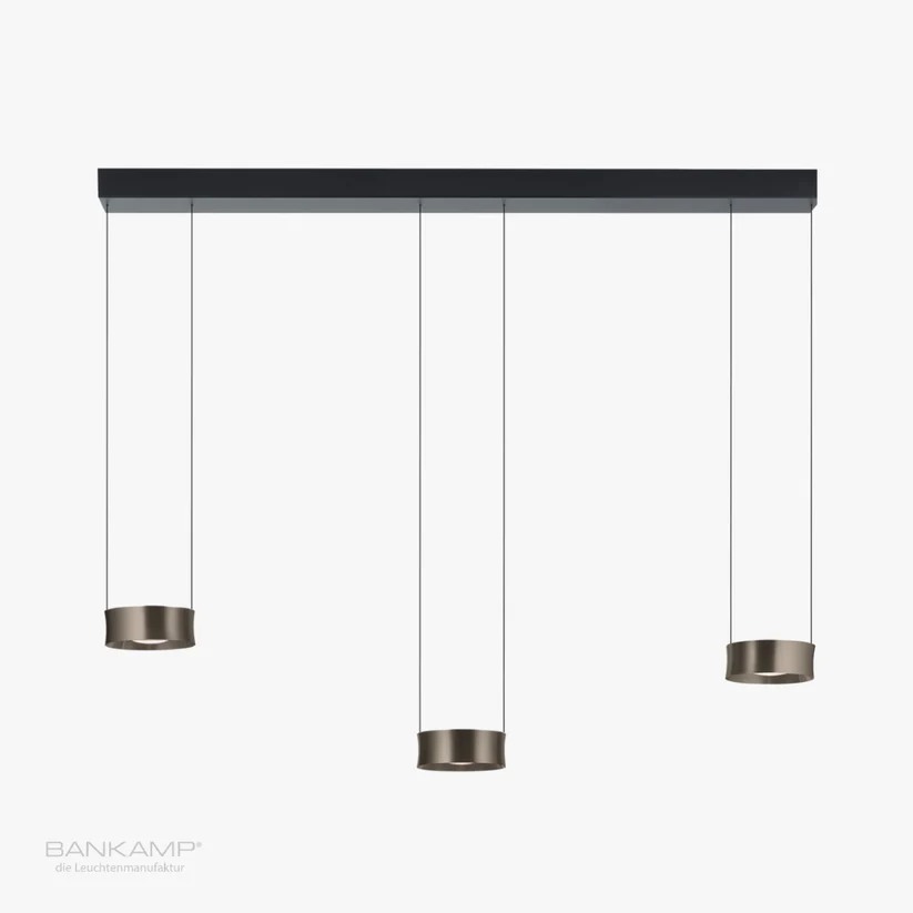Bankamp Impact hanglamp 3-delig in brons geanodiseerd Bankamp Impact hanglamp 3-delig in geanodiseerd brons met drie verstelbare lichtarmaturen
