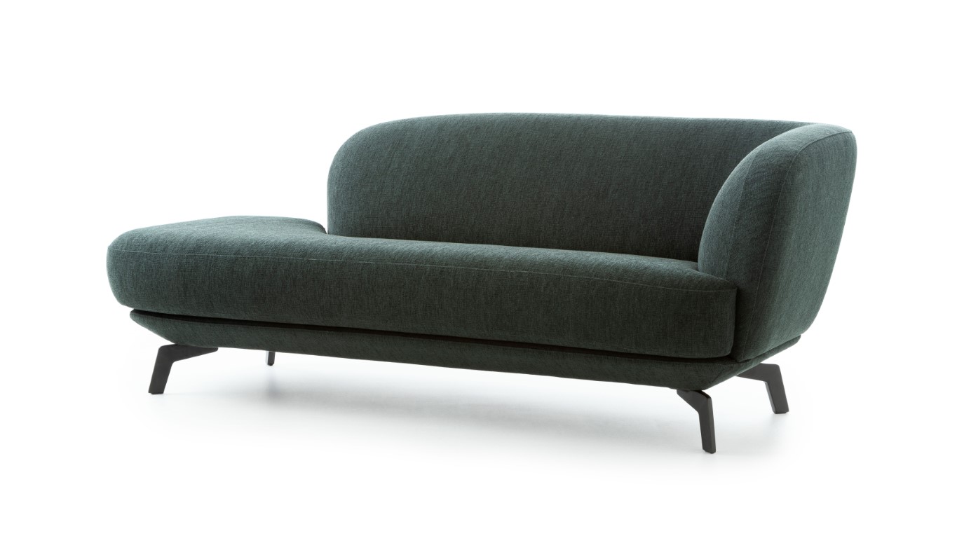 Leolux Flint Divan Large groene stof vooraanzicht
